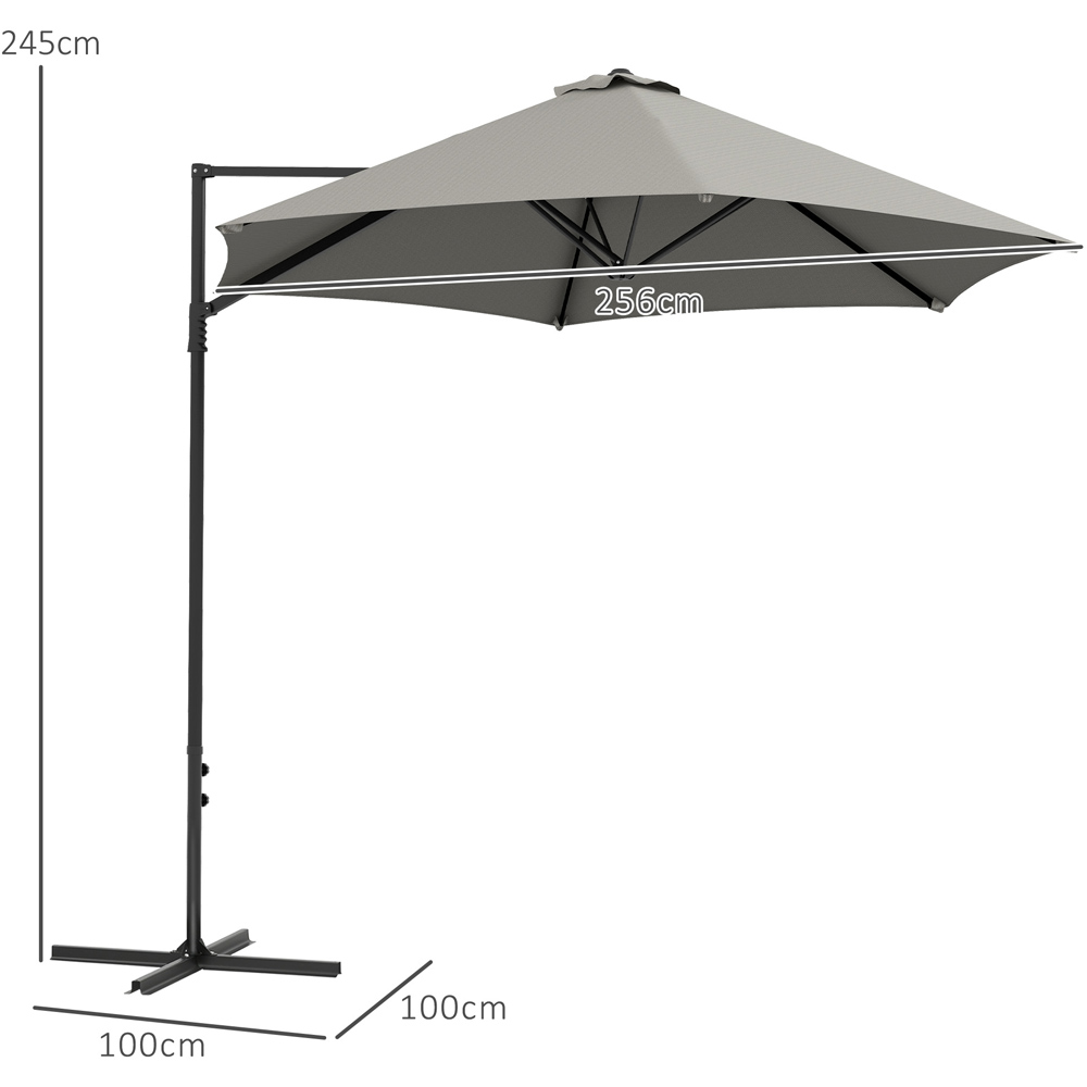 Outsunny Light Grey Rotating Offset Roma Parasol 2.5m Image 9