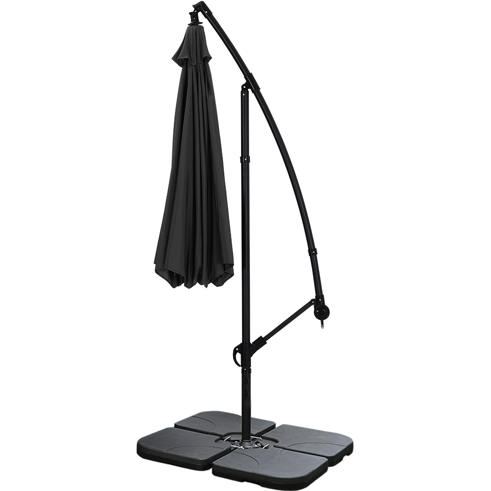 Living and Home Black Cantilever Parasol with Square Base 3m Image 4