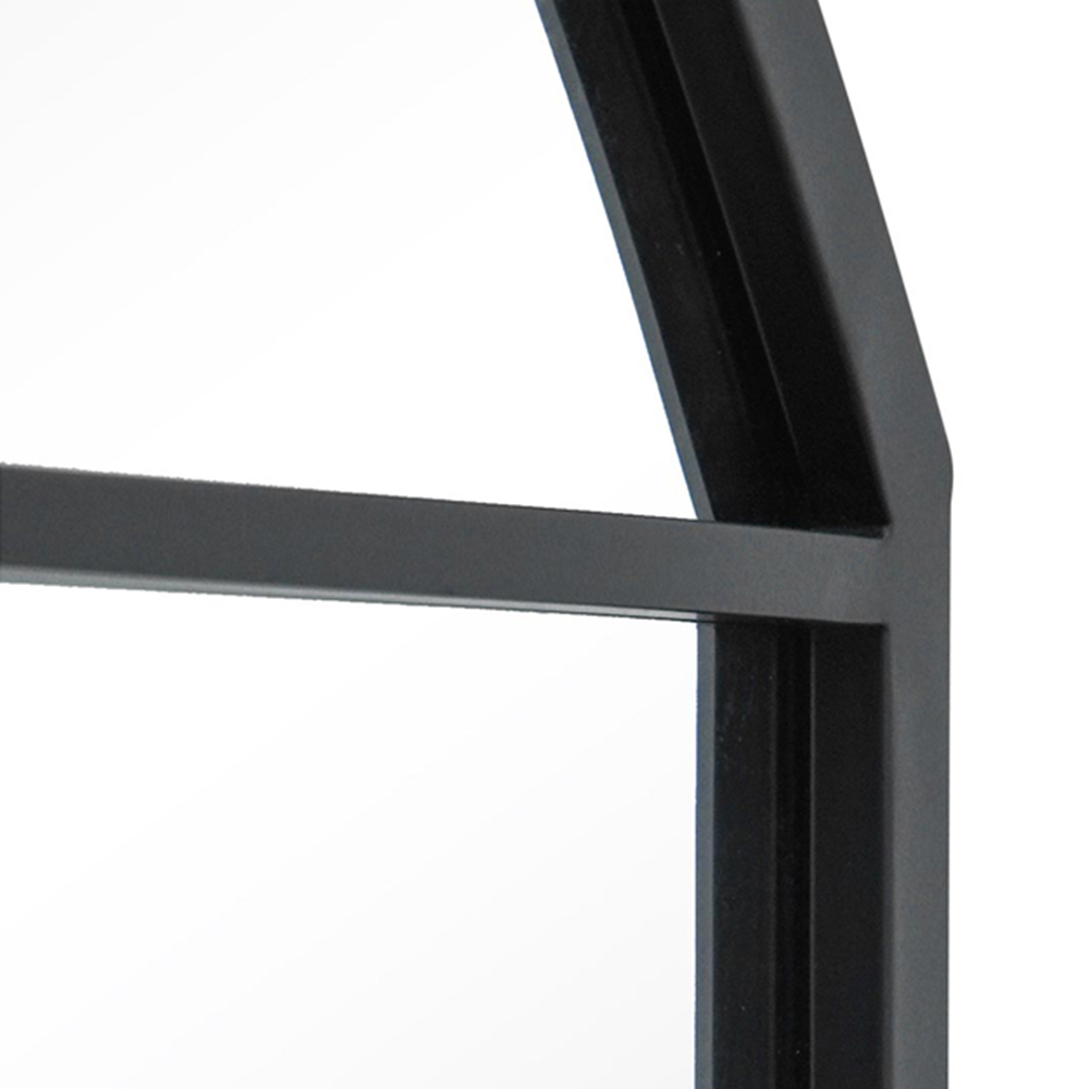 MirrorOutlet The Arcus Black Metal Arched Outdoor Window Garden Wall Mirror 174 x 85cm Image 5
