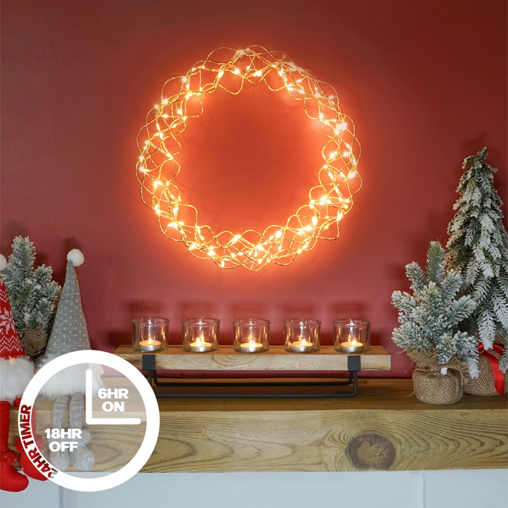 Xmas Haus LED Copper Wire Wreath Image 6