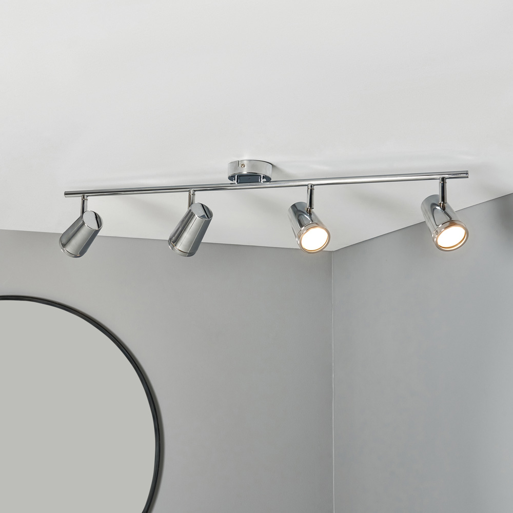 Spa Flora Chrome 4 Light IP44 Flush Ceiling Bar Image 2