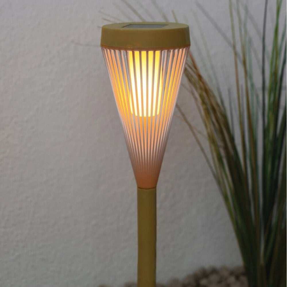 Solar Rattan Effect Single Stake Light - Natural Image 4