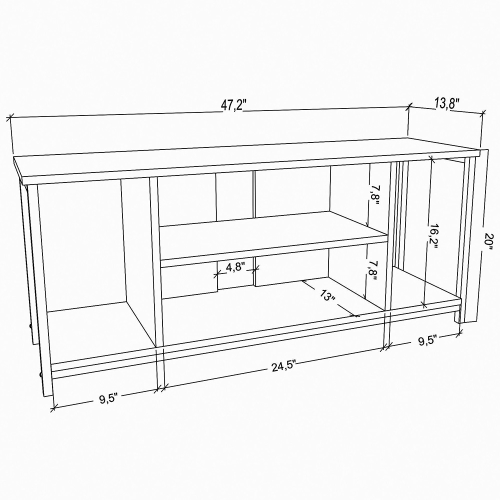 Decorotika Rinaldo 4 Open Shelf Gold and Oak Wide TV Unit Image 6