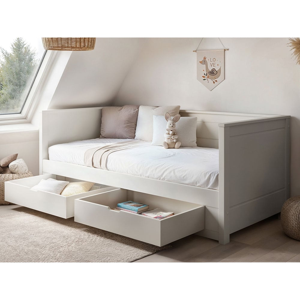 Noomi Iris 2 Drawer White Daybed with Trundle Image 6