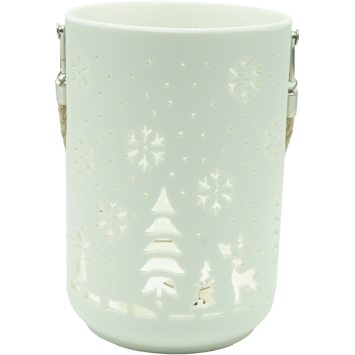LED Snowflake House Lantern White Image 8