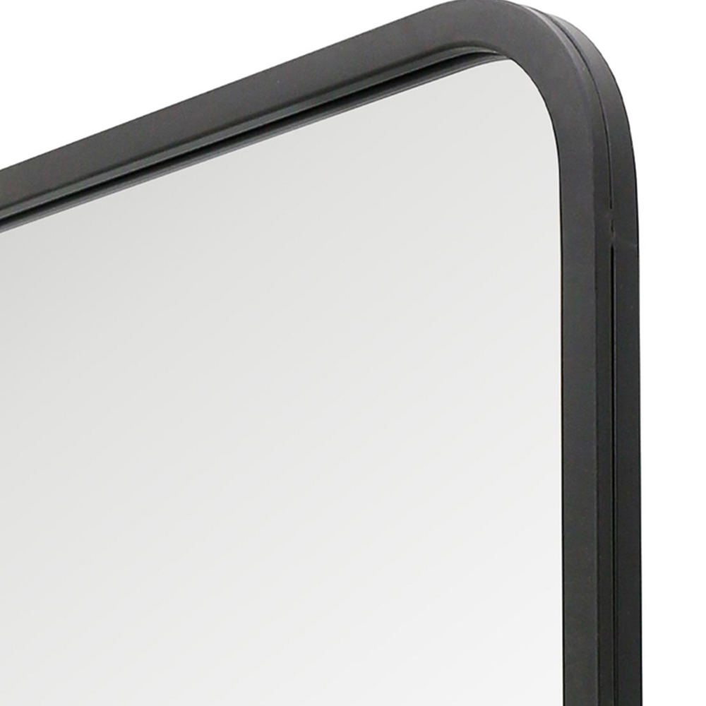 MirrorOutlet The Coartans Black Metal Trapezoid Outdoor Garden Wall Mirror 200 x 85cm Image 6