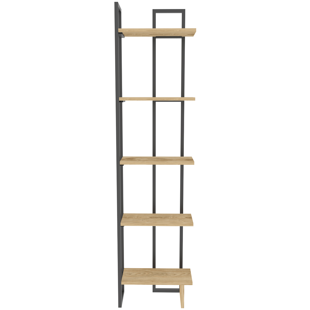 Decorotika Alice 5 Tier Black and Oud Corner Bookshelf Image 2