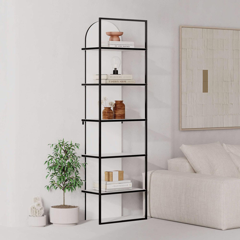 FWStyle Archy 5 Tier White Dual Tone Bookcase Display Unit Image 6