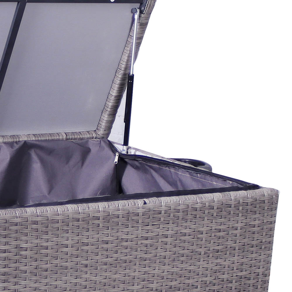Royalcraft 645L Charcoal Rattan Weave Cushion Storage Box Image 4