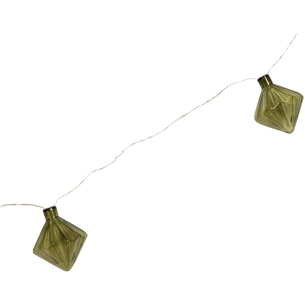 Green 12 LED Green Diamond String Light Image 3