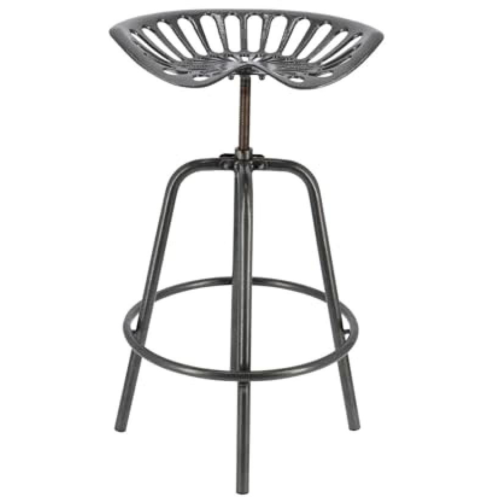 Fallen Fruits Grey Cast Iron Tractor Barstool Image 2
