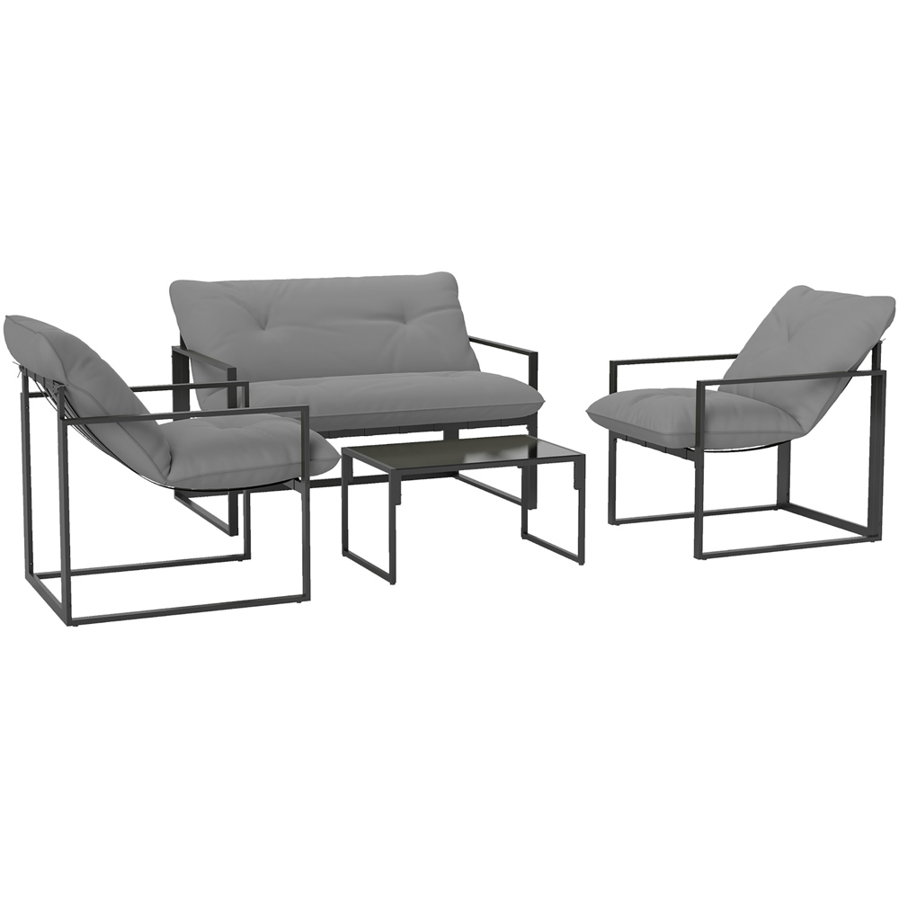 Outsunny 4 Seater Grey Garden Sofa Set Image 2