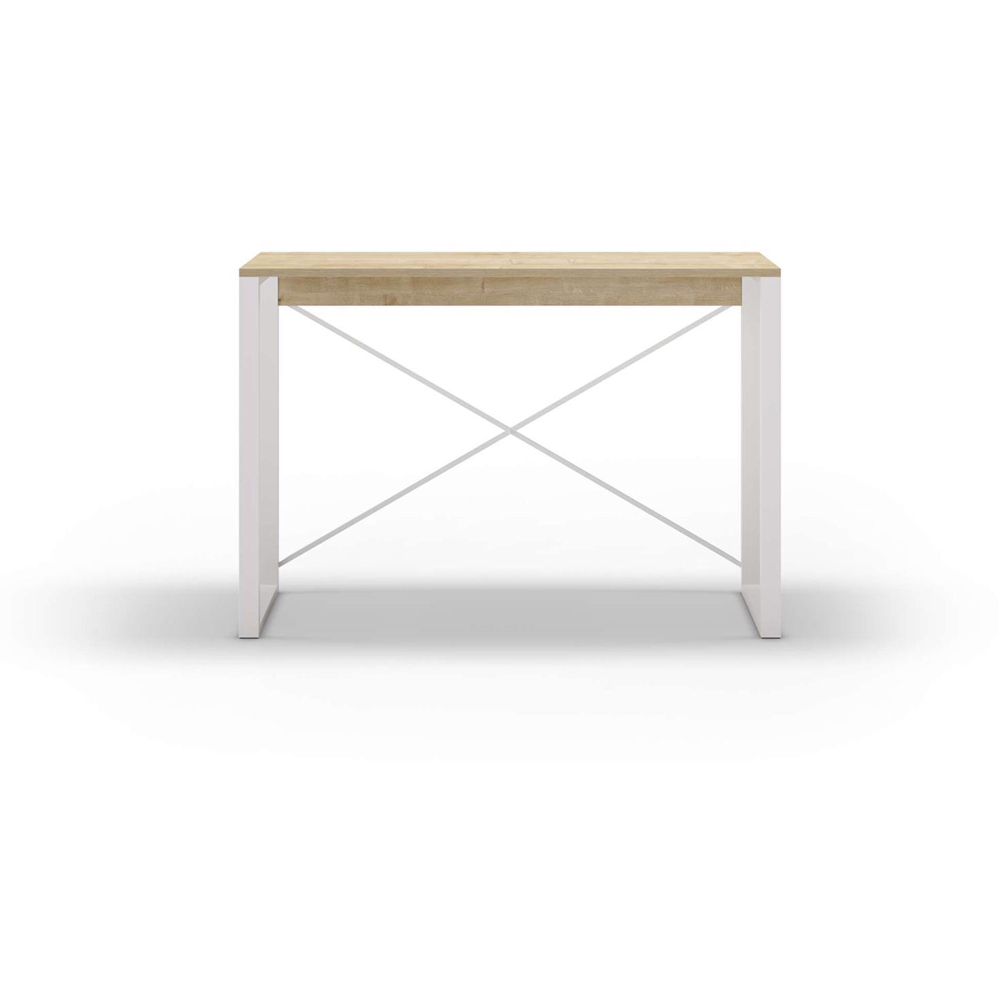 FWStyle Archie Oak and White X-Frame Metal Legs Console Table Image 3