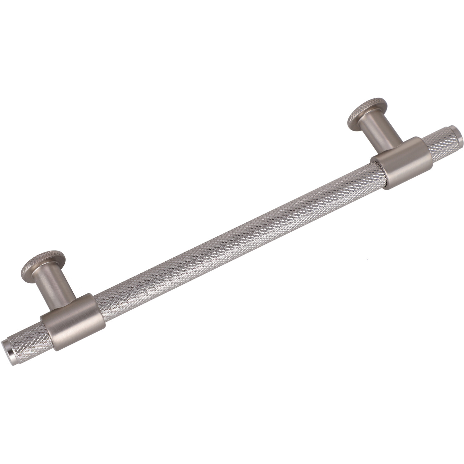Pack of 2 Fulham Knurl T Bar Cabinet Handles Brushed Nickel 128 mm Image 2