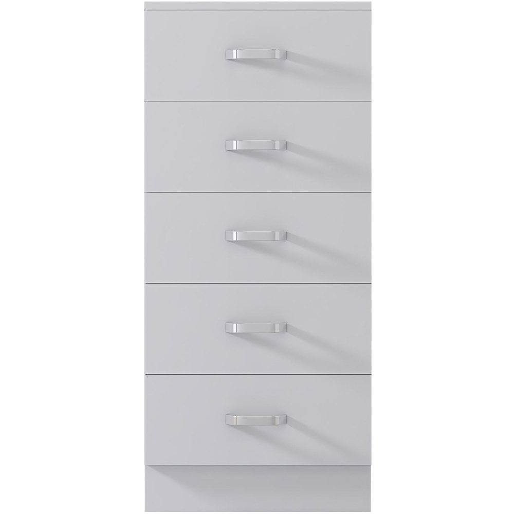 FWStyle Tunis Matt White 5 Drawer Slim Chest Image 3
