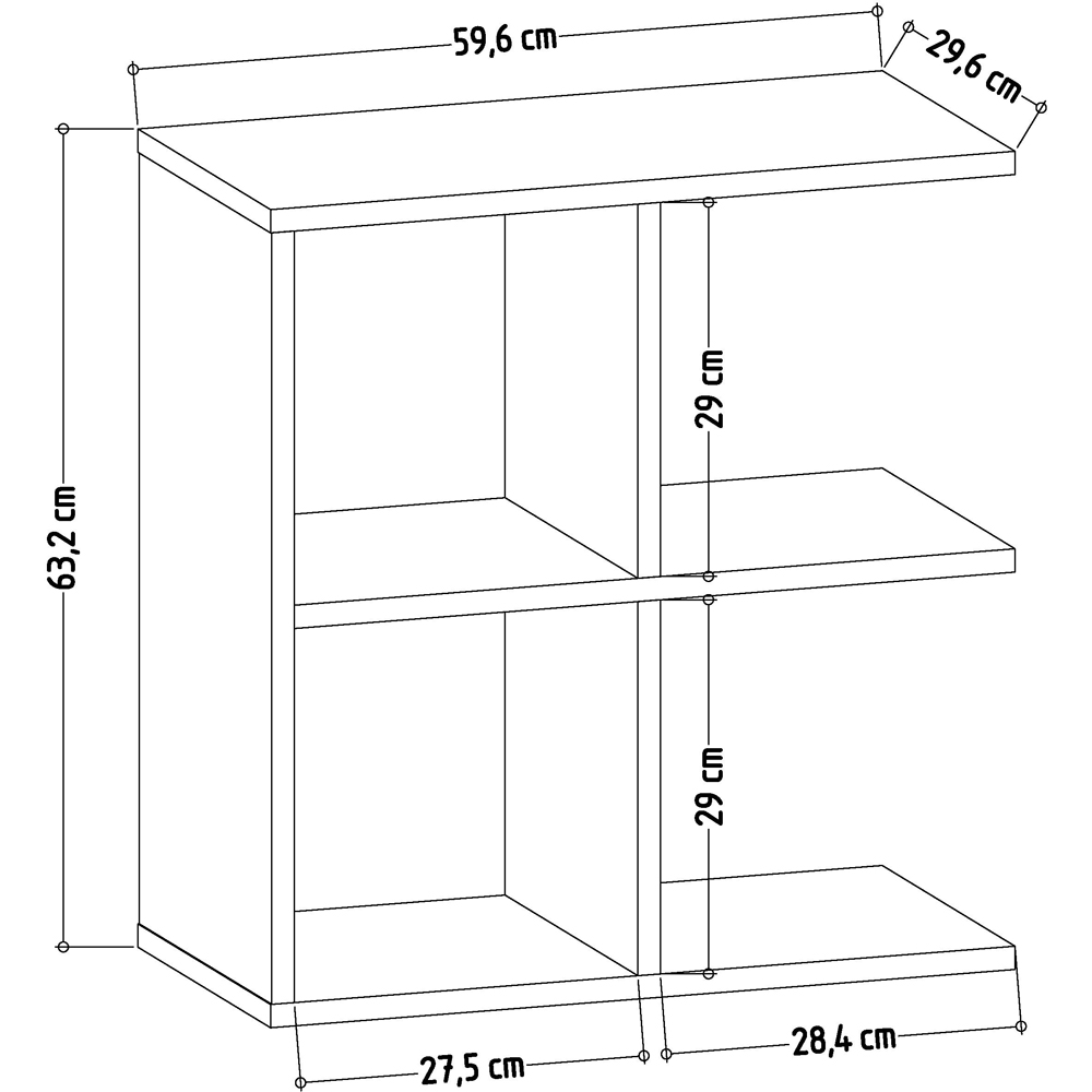 Decorotika Hamlet 4 Shelf Oak and White Side Table Image 4