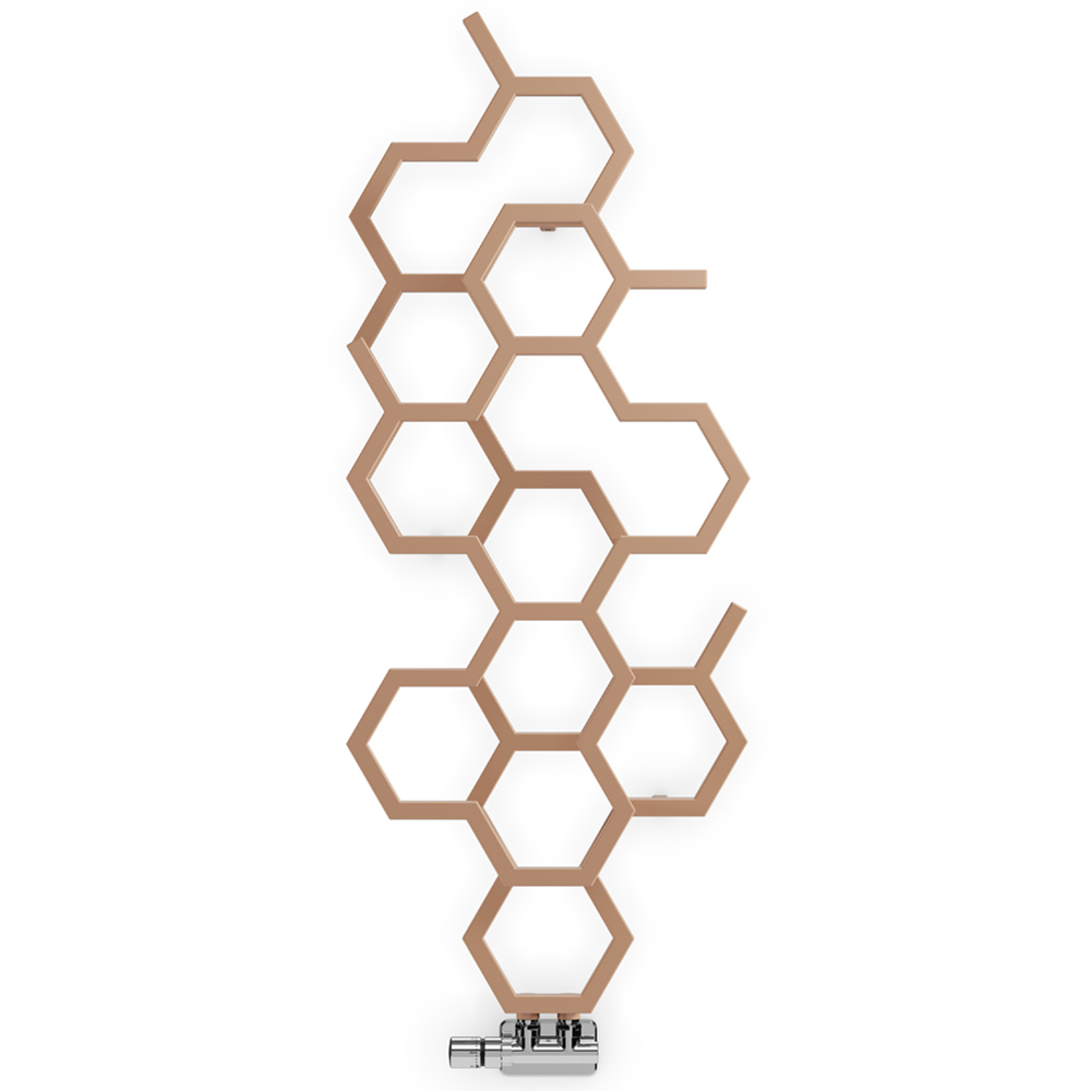 Terma Hex 1180 BTU Bright Copper Radiator 1220 x 486mm Image 3