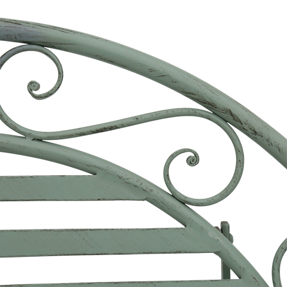 Charles Bentley Wrought Iron 2 Seater Bistro Set Sage Green Image 7