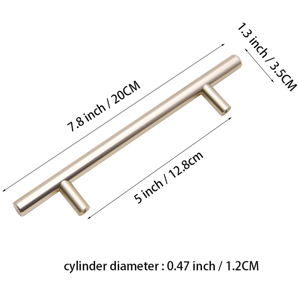 Living and Home Gold Minimalist Cylindrical Metal Pull Handle 20cm Image 8