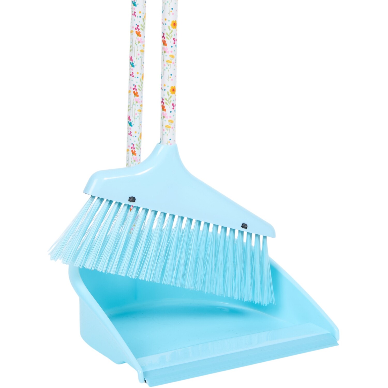 In Bloom Long Handle Dust Pan and Brush Blue Image 2