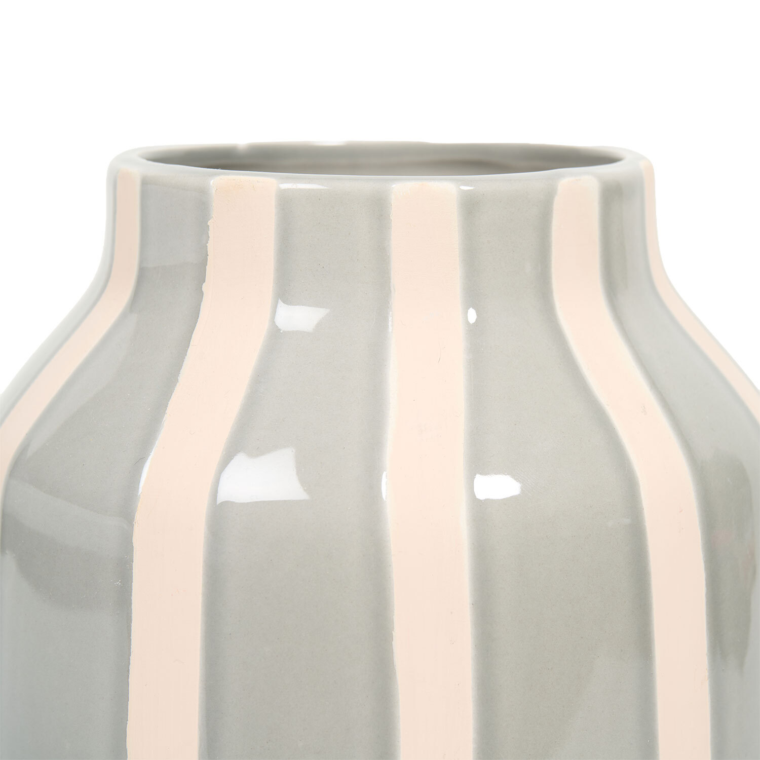 Sofia Striped Ceramic Vase Blue Image 2