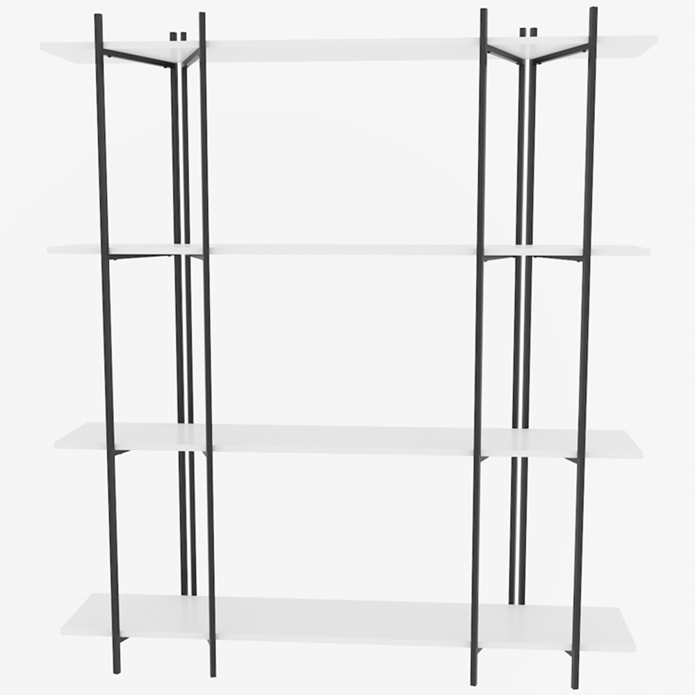 Decorotika Moss 4 Shelf White and Black Bookcase Image 3