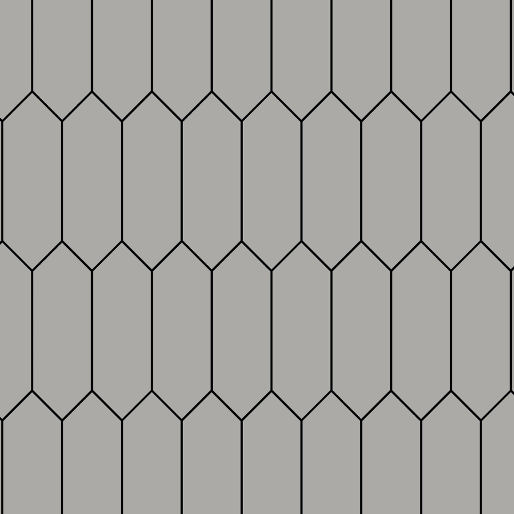Splashbax Premium Artisan Cloudy Grey Elongated Hexagon Di Bond Shower Panel 2400 x 900mm Image 2
