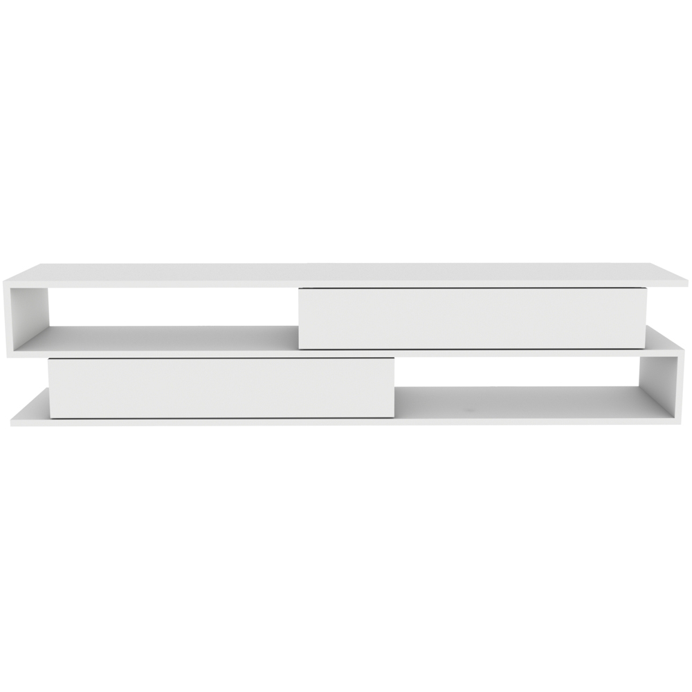 Decorotika Cortez 2 Shelf White TV Unit Image 3