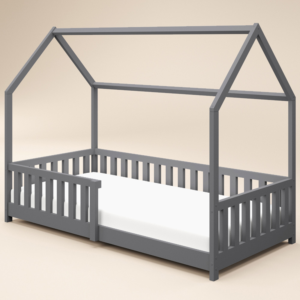 Flair Explorer Single Grey Playhouse Bed Frame with Rails Image 2