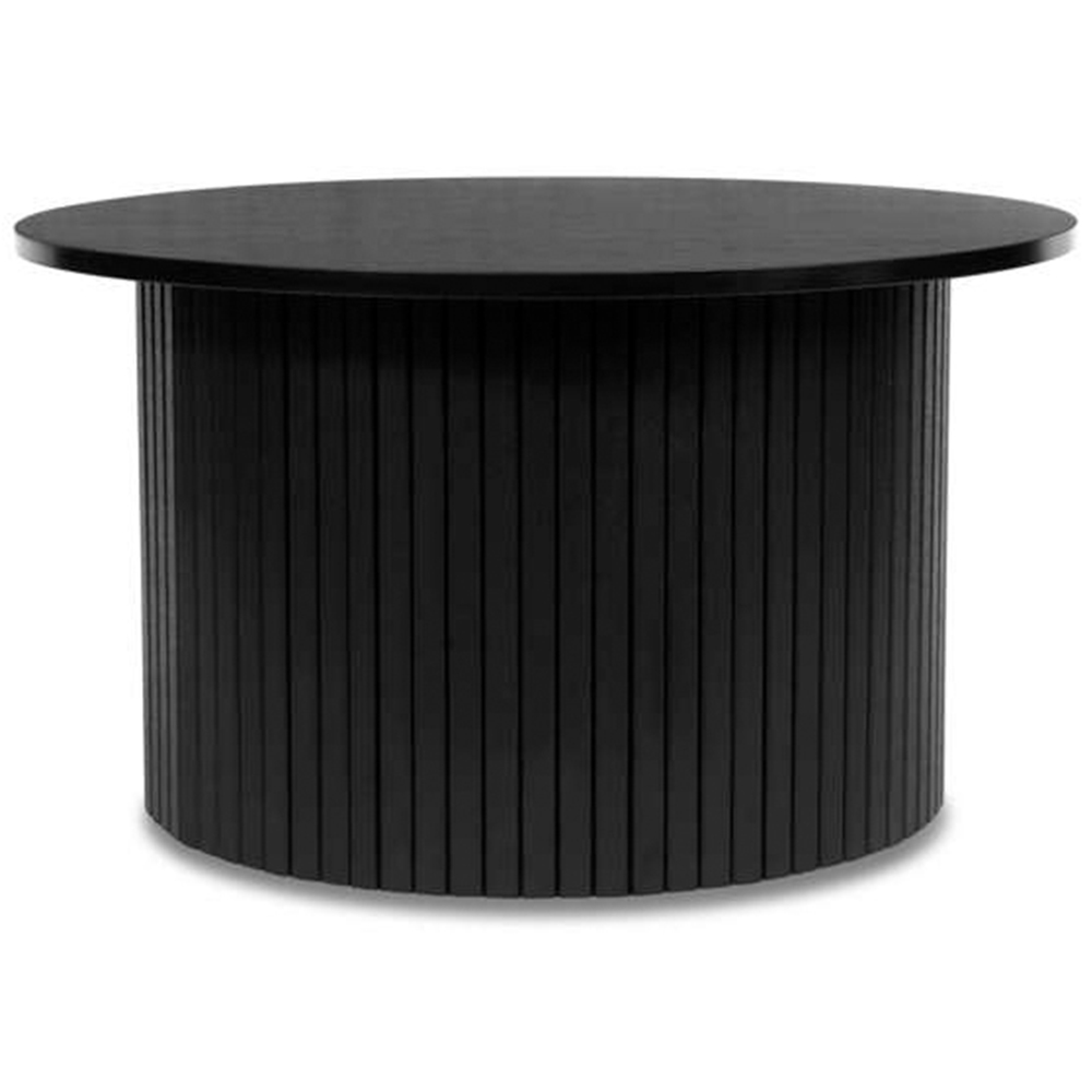 Birlea Axel Round Fluted Black Coffee Table Image 2