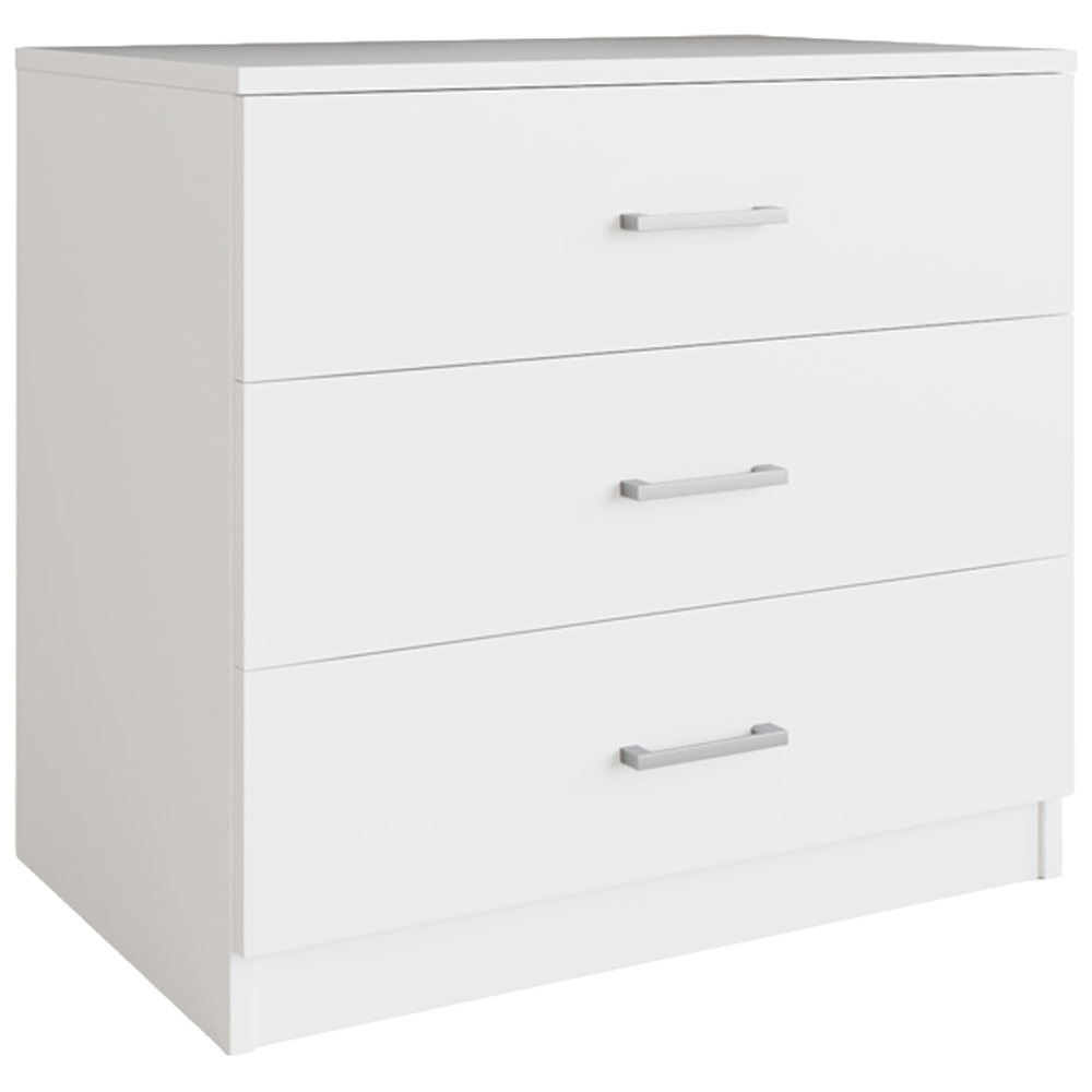 GFW Bailey 3 Drawer White Chest of Drawers Image 2
