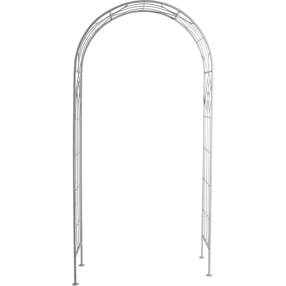 Charles Bentley 6.9 x 3.3ft Grey Decorative Rustic Metal Garden Arch Image 4