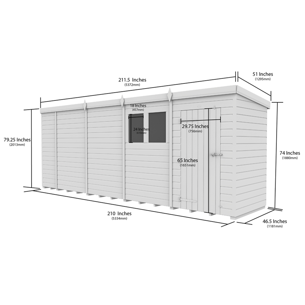 DIY Sheds 18 x 4ft Tongue and Groove Timber Pent Security Shed Image 8