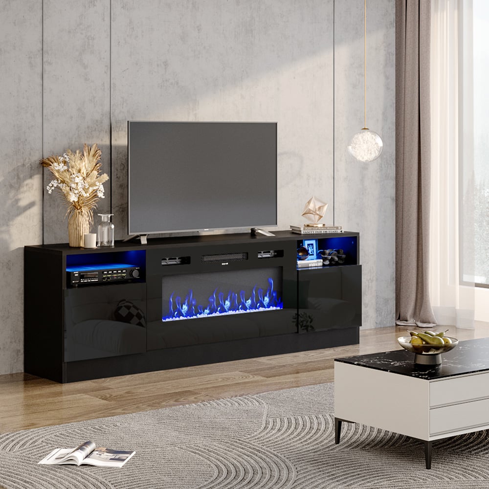 Living and Home 36 Inch Electric Fireplace Black Surround Set TV Stand with 3 Flame Colours Image 6