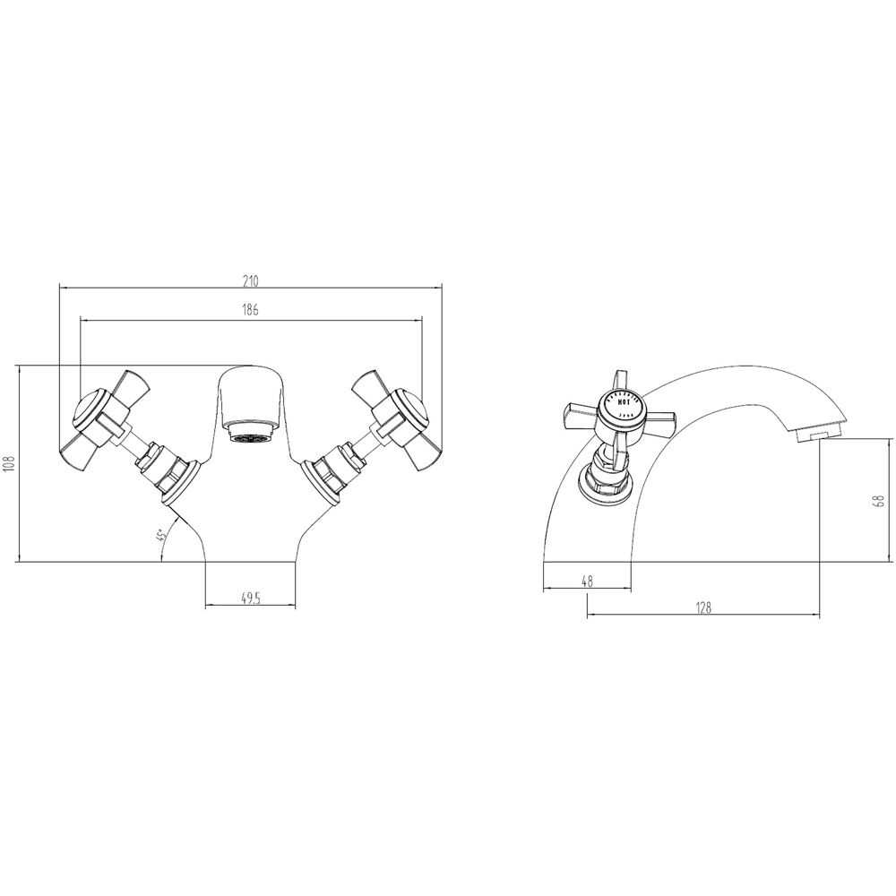 Bathstore Porto Brushed Brass Mono Basin Mixer with Waste Image 8