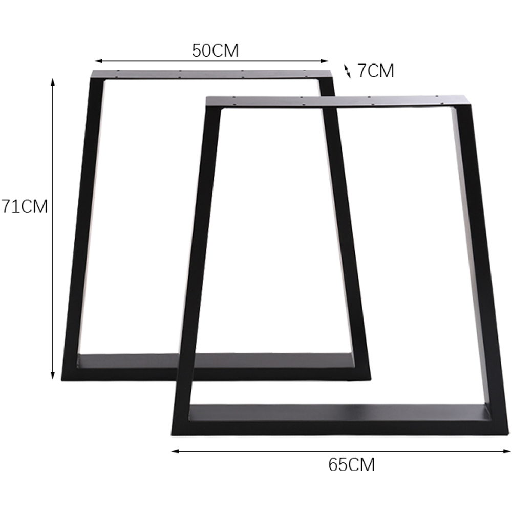 Living and Home 2 Pack Black Industrial Trapezoidal Iron Furniture Leg 60 x 71cm Image 4