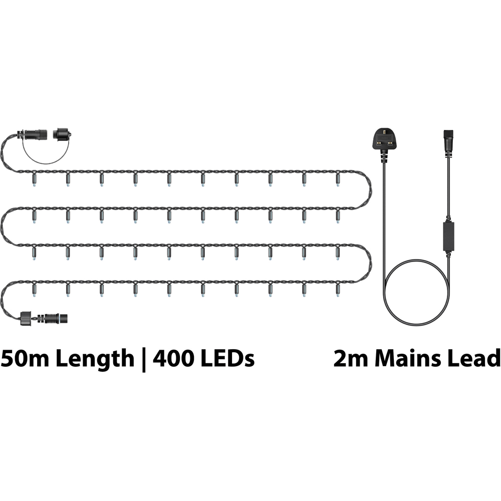 Eagle Connect Cool White LED Black String Light 50m Image 8