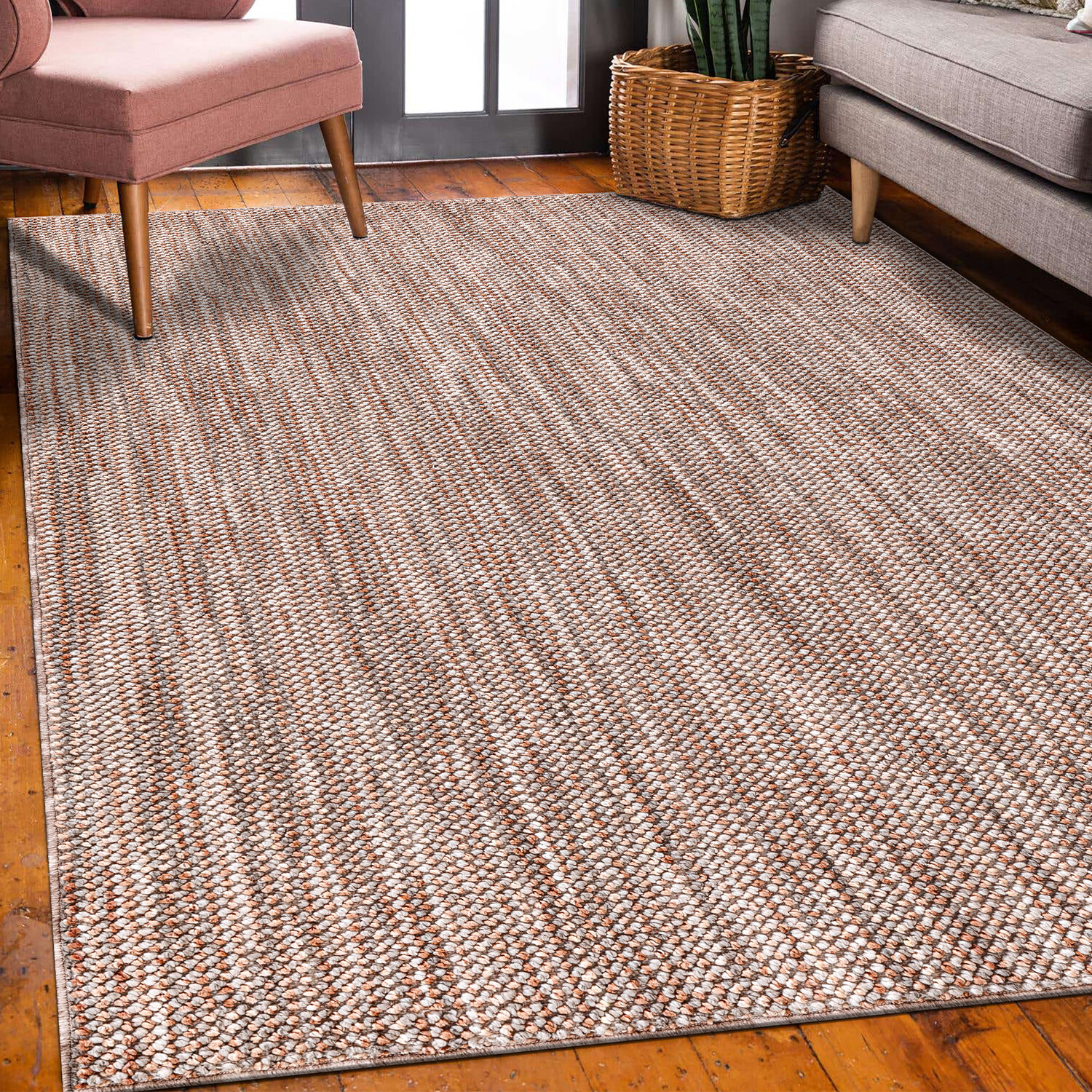 Azura Texture Rug - Terracotta / 120cm Image 2