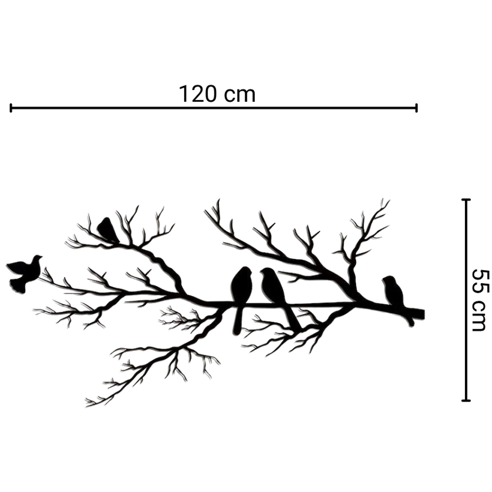 Decortie Birds on Branch Silhouette Metal Wall Decor Image 5