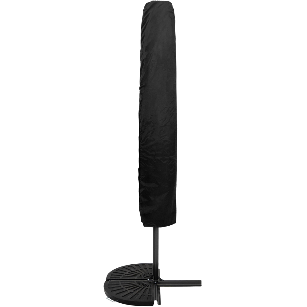 MonsterShop Green Cantilever Parasol with Half Fan Base 3m Image 4