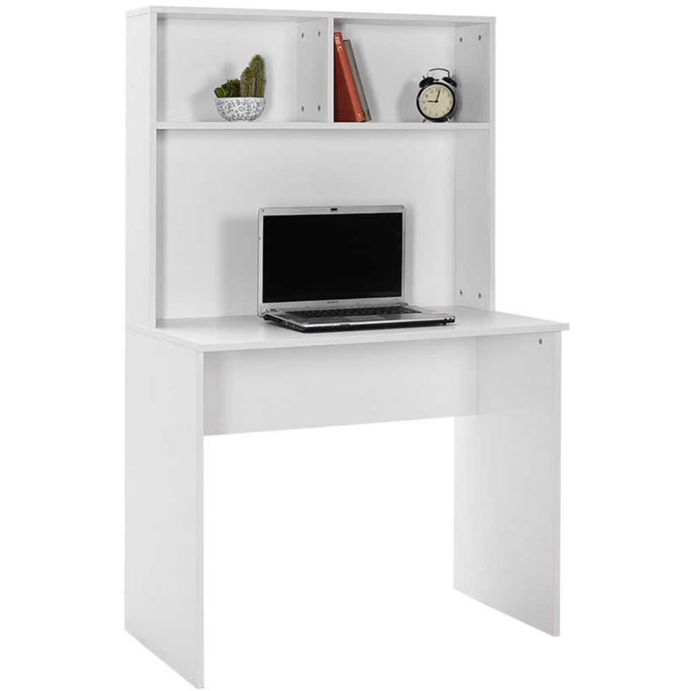 FWStyle 2 Shelf White Home Study Desk Image 4