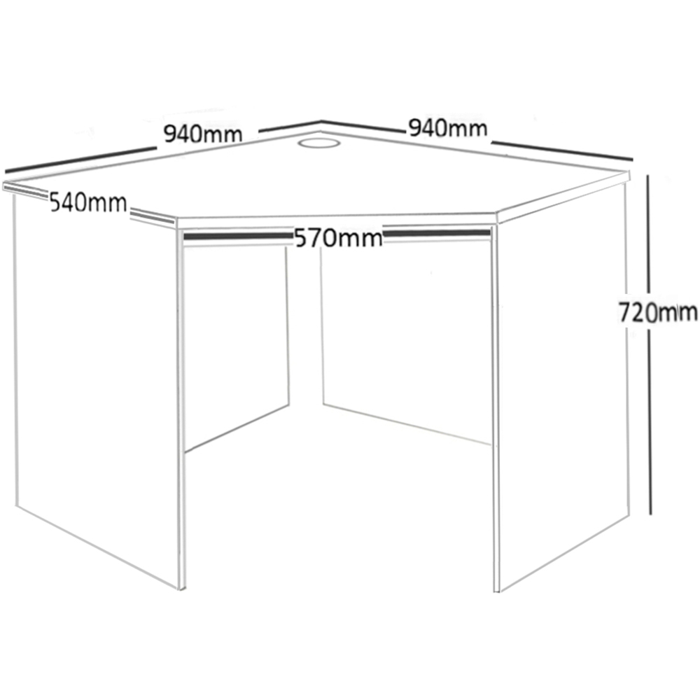 R White Cabinets Corner Computer Desk Black Image 5