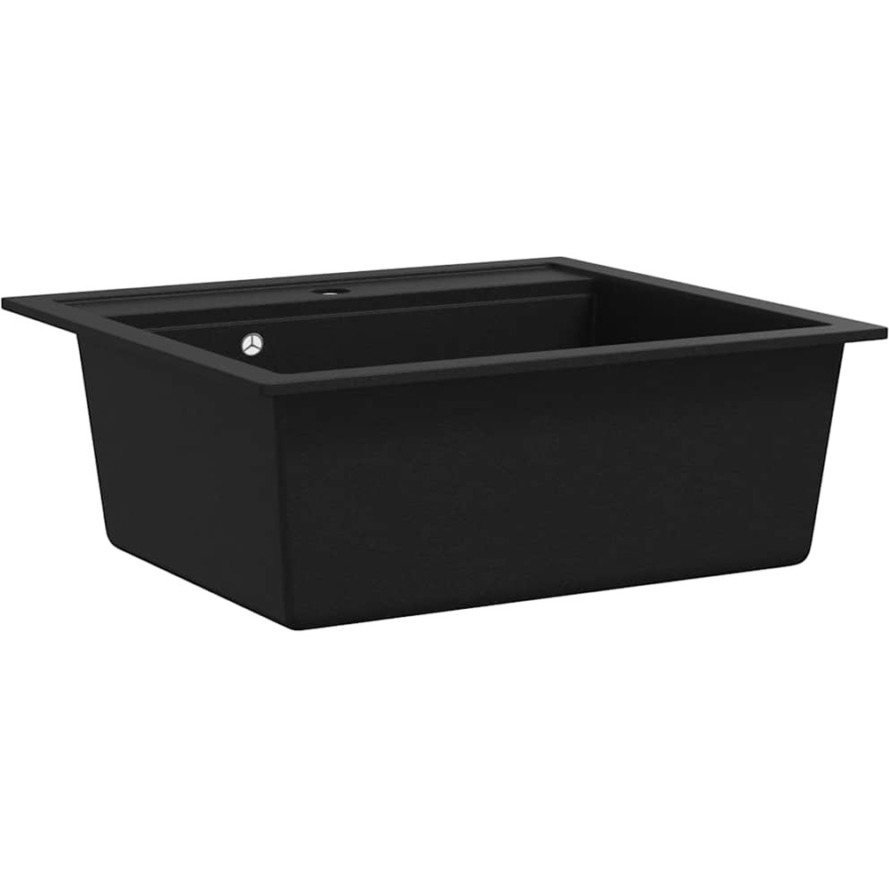 Wallplus Black Granite Single-Basin Kitchen Sink Image 4