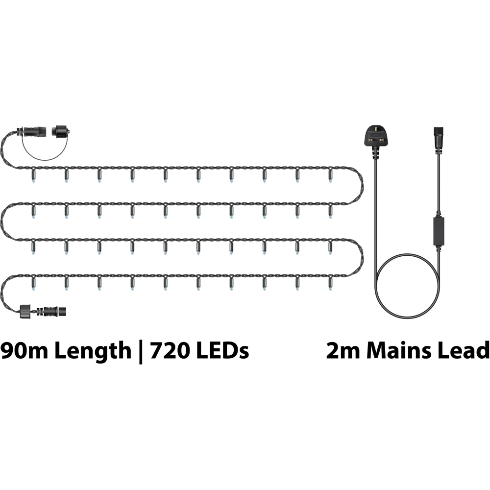 Eagle Connect Cool White LED Black String Light 90m Image 8