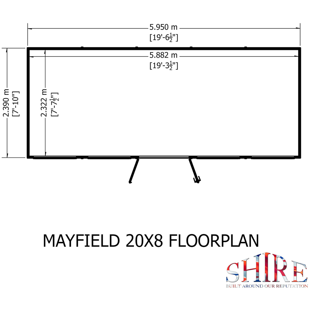 Shire Mayfield 20 x 8ft Double Door Traditional Summerhouse Image 9
