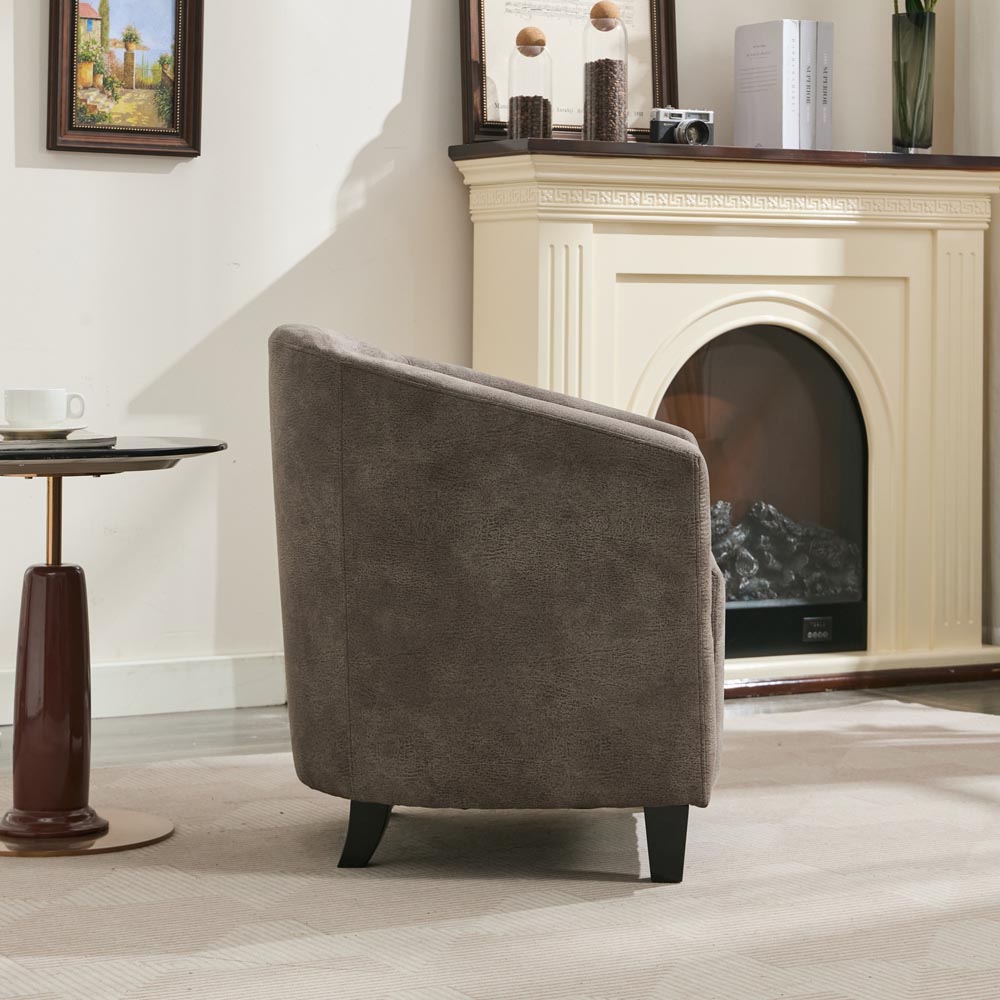 Furniture One Grey Bronzing Fabric Upholstered Tub Chair Image 5