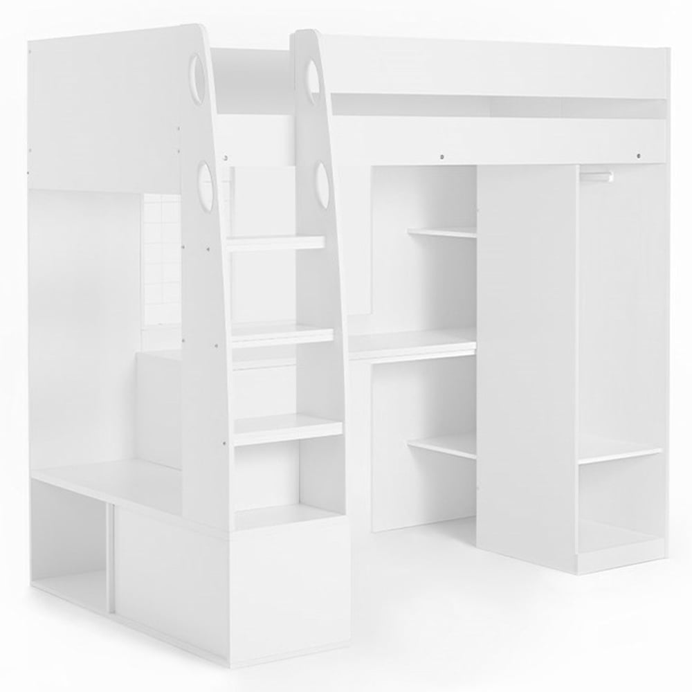 Flair Harry Single High Sleeper Bed with Desk Wardrobe and Storage Image 3