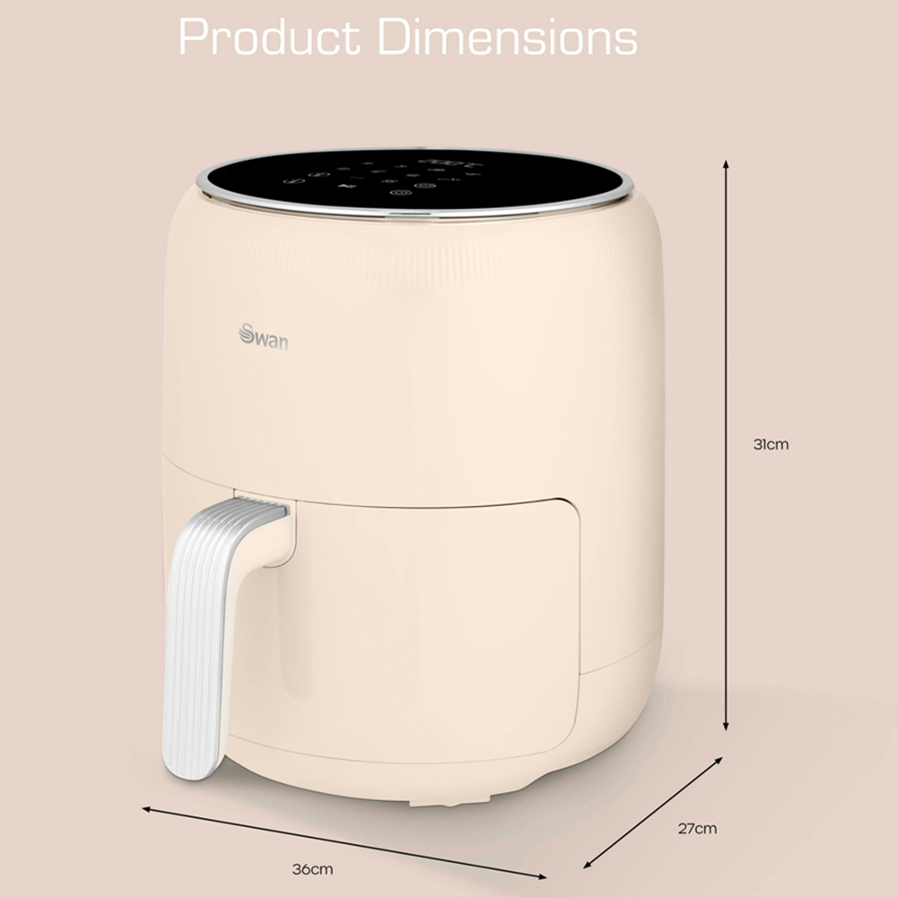 Swan Retro SD10513C Cream Digital Air Fryer 4.5L Image 9