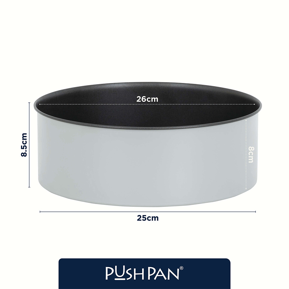 Wham PushPan 25cm Light Grey and Pewter Deep Tin Image 9