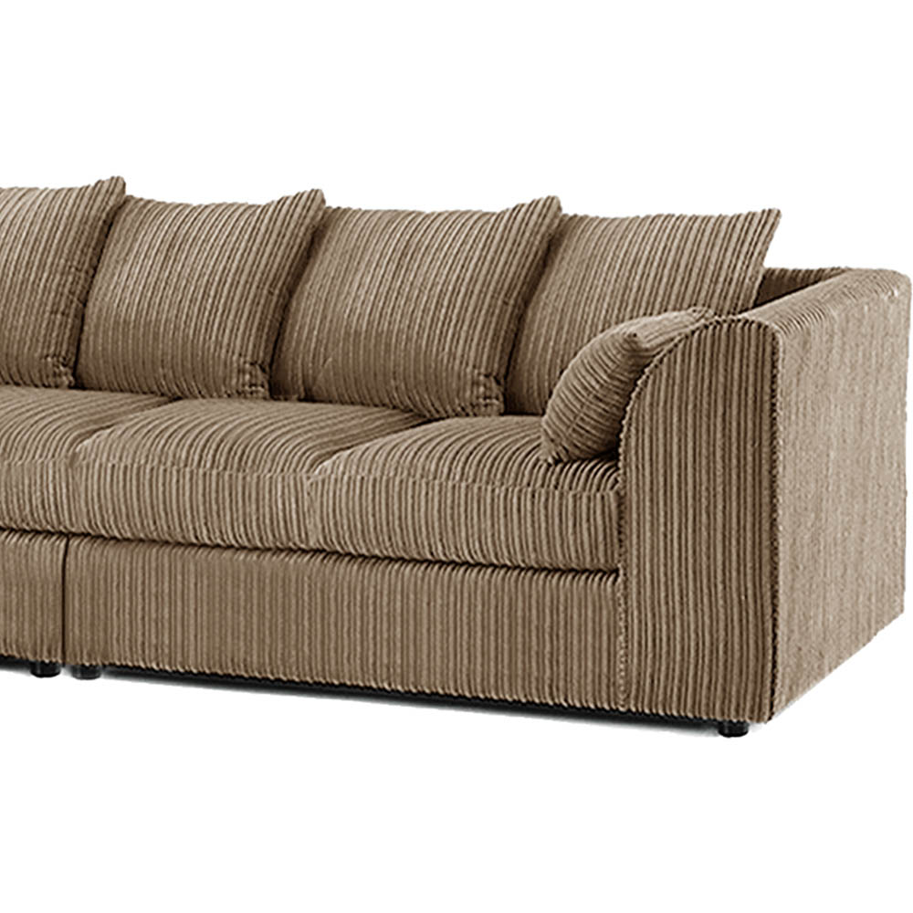 Luxor 4 Seater Coffee Jumbo Cord Left Hand Facing Scatter Back L Shaped Corner Sofa Set Image 3